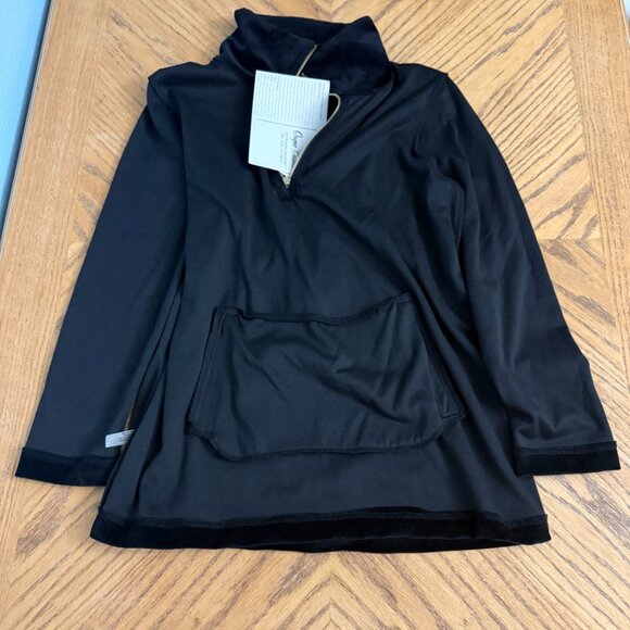 Onque Casuals Cotton Blend Black Velour Jacket With Zip Pockets - Picture 12 of 12